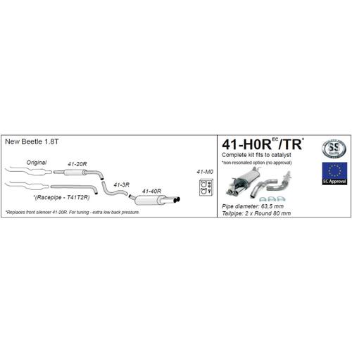 Half System (with racepipe) Volkswagen Beetle 1.8 Turbo