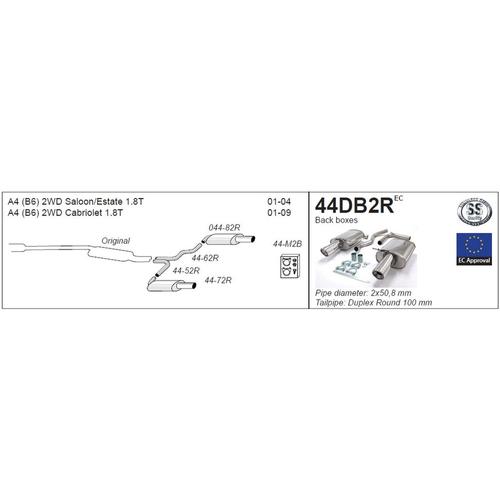 Back Boxes (and connecting pipes) Audi A4 (B6) 2WD Petrol Turbo 1.8T Saloon/Estate (+ cabrio B6/B7)