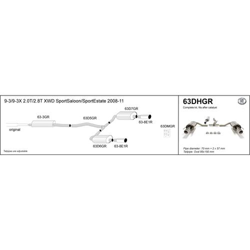 Half System Saab 9-3/9-3X 2.0T/2.8T XWD SportSaloon/SportEstate