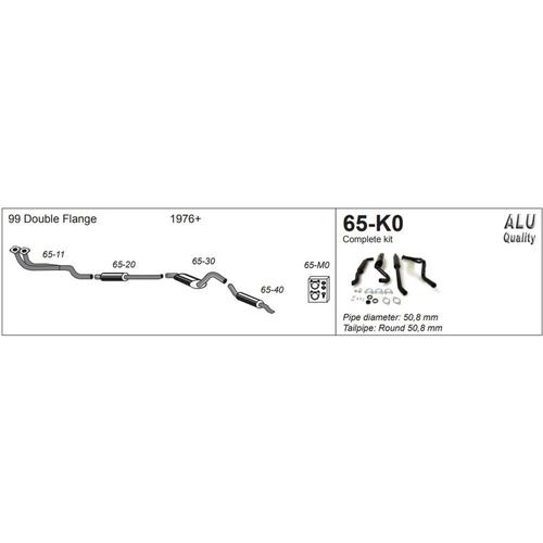 Complete System (with downpipe) Saab 99 2.0L (2x 2-bolt flanges)