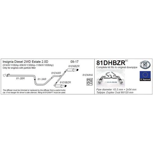 Half System Vauxhall Insignia Diesel 2WD 2.0D Estate (110-160bhp)