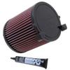 K&N Replacement Element Panel Filter to fit Skoda Octavia II (1Z) 1.6i (from 2004 to 2010)