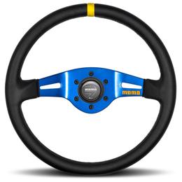 Momo MOD. 03 Track Steering Wheel - Blue Spoke/Black Leather 350mm