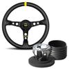 Momo MOD. 07 350 Black Leather Steering Wheel & Hub Kit to fit Porsche 964 (from 1989 to 1993)