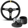 Momo MOD. 07 350 Black Suede Steering Wheel & Hub Kit to fit Mini (Classic)