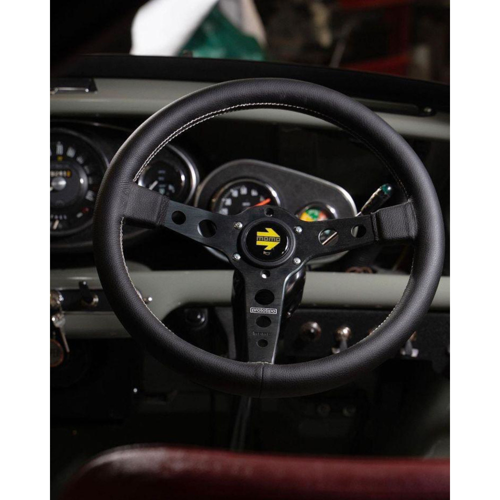Momo Prototipo 350 Black Leather Steering Wheel & Hub Kit