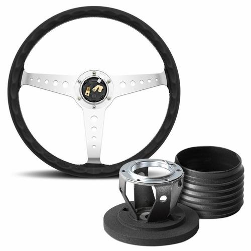 California 360 Black Leather Steering Wheel & Hub Kit Mini (Classic)