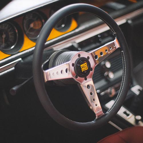 California 360 Black Leather Steering Wheel & Hub Kit Mini (Classic)