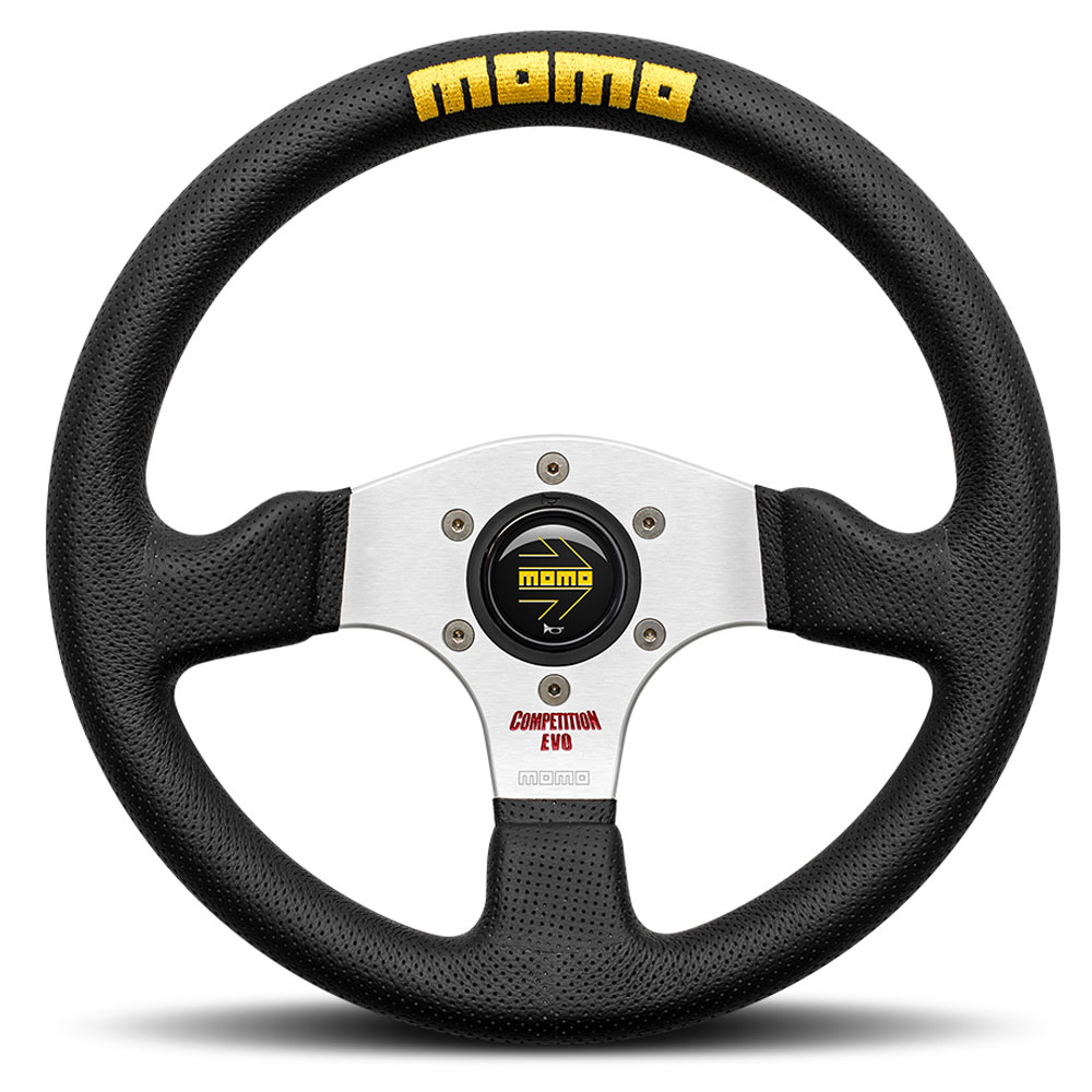 Momo Competition Evo Black Leather Steering Wheel (VCOMPEVO32BK