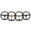 Momo Drifting 330 Black Leather Steering Wheel with Blue Inserts