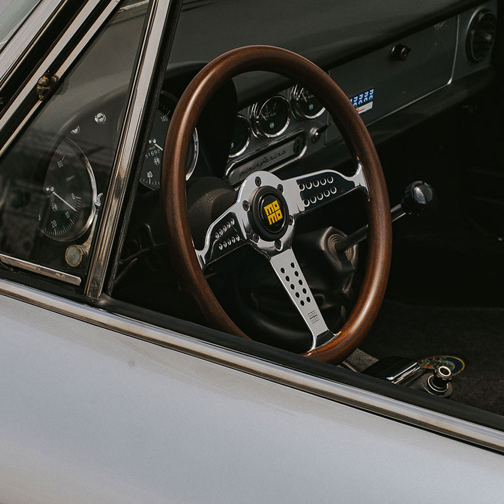 Momo Heritage Super Grand Prix Mahogany Steering Wheel with Chrome