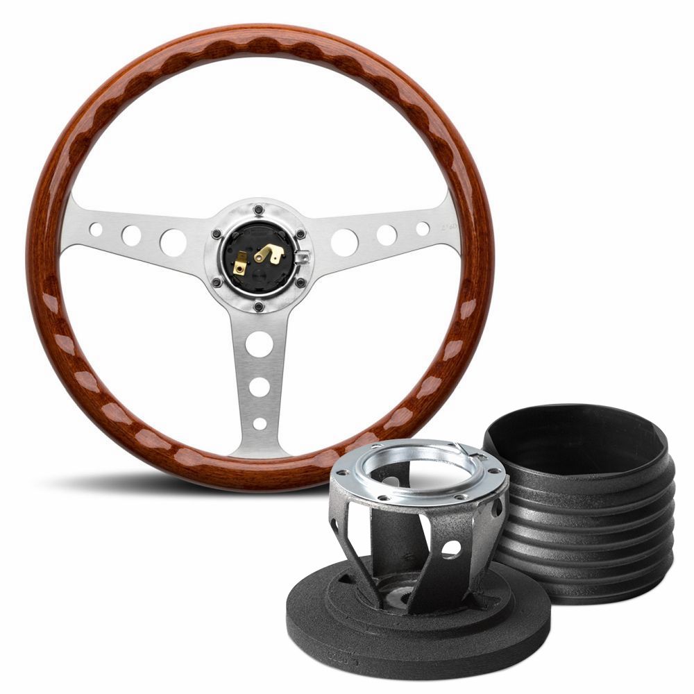 Momo Indy 350 Mahogany Steering Wheel & Hub Kit Mini (Classic