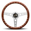 Momo Heritage Indy Mahogany Steering Wheel with Silver Spokes
