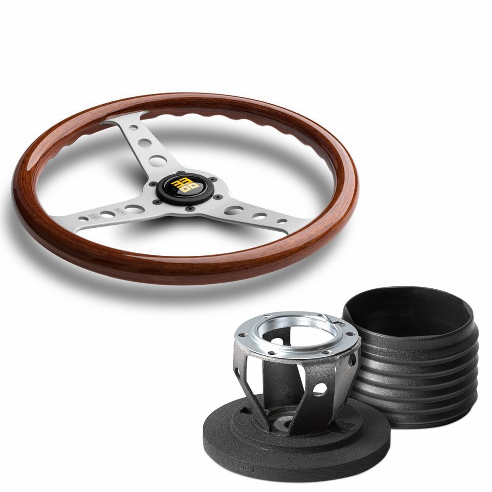 Momo Indy 350 Mahogany Steering Wheel & Hub Kit Mini (Classic