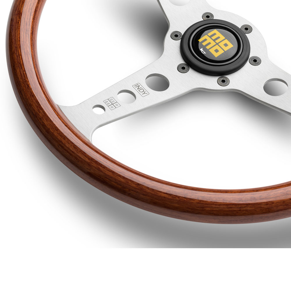 Momo Indy 350 Mahogany Steering Wheel & Hub Kit Mini (Classic