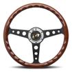 Momo Heritage Indy Mahogany Steering Wheel with Black Spokes