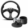 Momo Jet 350 Black Leather Steering Wheel & Hub Kit to fit Land Rover Defender