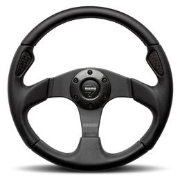 Momo Jet 350 Black Leather Steering Wheel with Carbon Inserts