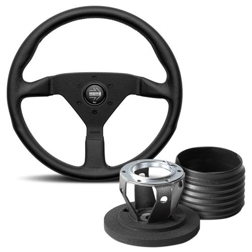 Montecarlo 350 Black Leather Steering Wheel & Hub Kit Mini (Classic)
