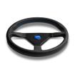 Momo Montecarlo Black Leather Steering Wheel with Blue Stitching