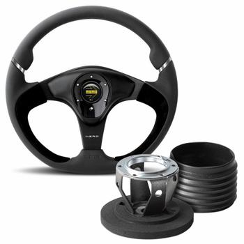 Jet 350 Black Leather Steering Wheel & Hub Kit