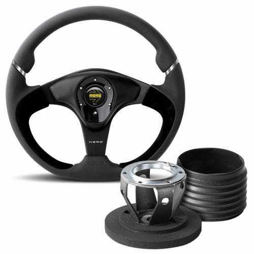 Nero 350 Black Leather/Alcantara Steering Wheel & Hub Kit Land Rover Defender