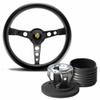 Momo Prototipo 350 Black Leather Steering Wheel & Hub Kit to fit Volkswagen Golf III (from 1989 onwards)