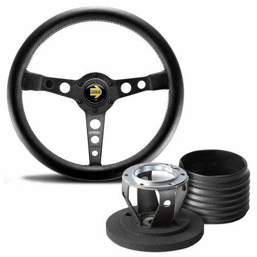 Prototipo 350 Black Leather Steering Wheel & Hub Kit Mini (Classic)