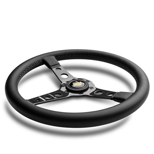 Momo Prototipo 6C Carbon Fibre Wrapped Black Leather Steering Wheel