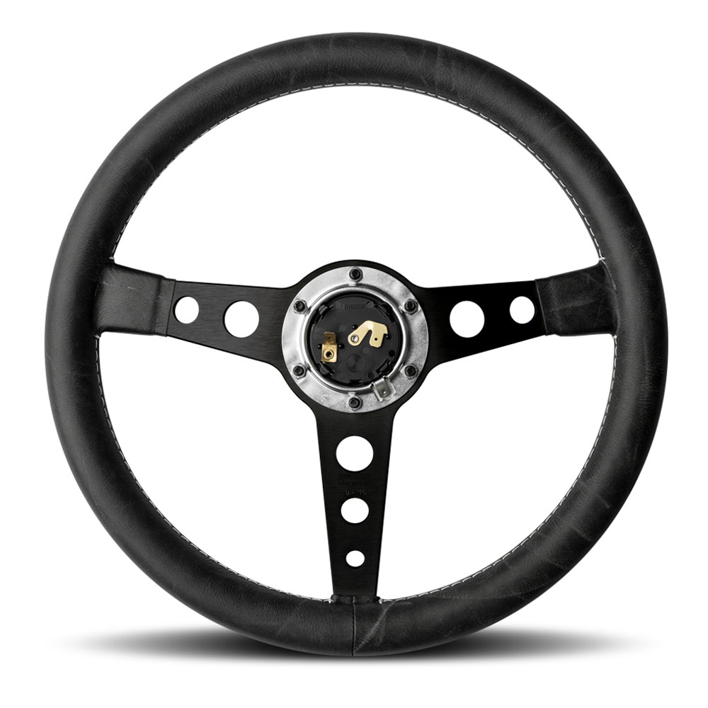 Momo Heritage Prototipo Black Leather Steering Wheel with