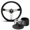 Momo Prototipo 350 Black Leather Steering Wheel & Hub Kit to fit Volkswagen Golf V (from 2003 to 2008)