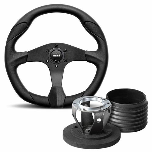 Quark 350 PU with Black Leather Steering Wheel & Hub Kit Mini (Classic)
