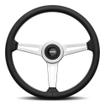 Momo Retro Black Leather Steering Wheel