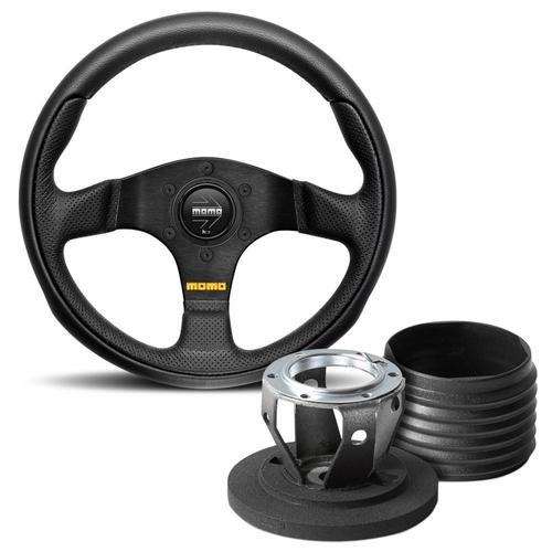 Team 300 Black Leather Steering Wheel & Hub Kit Ford Focus