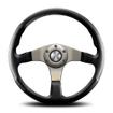 Momo Tuner 350 Black Leather Steering Wheel with Anthracite Spokes
