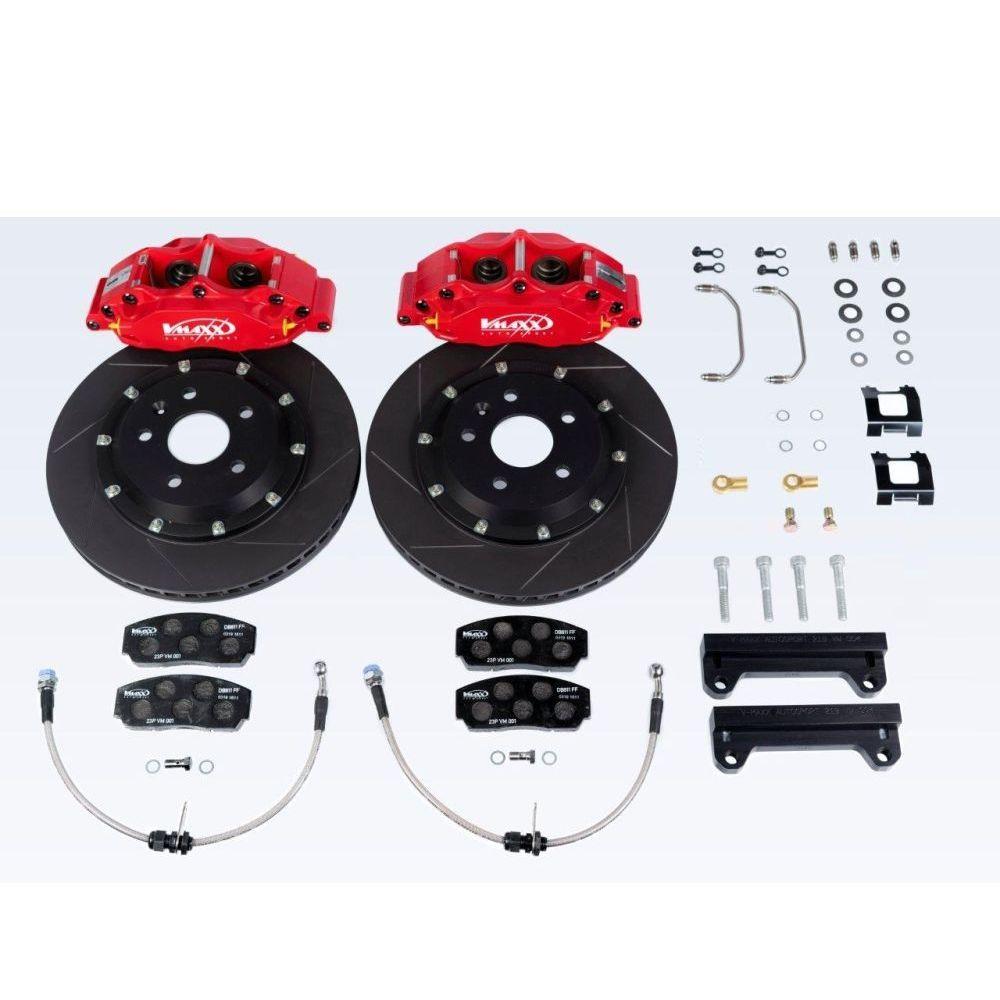 Max Advanced Brakes Rear Brake Kit Compatible With 2018 2019 2020-2023 VW Atlas Cross Sport Golf R W/310mm Rear Rotor Replacement Premium OE Disc Brake Rotors And Ceramic Brake Pads, Brake Kits