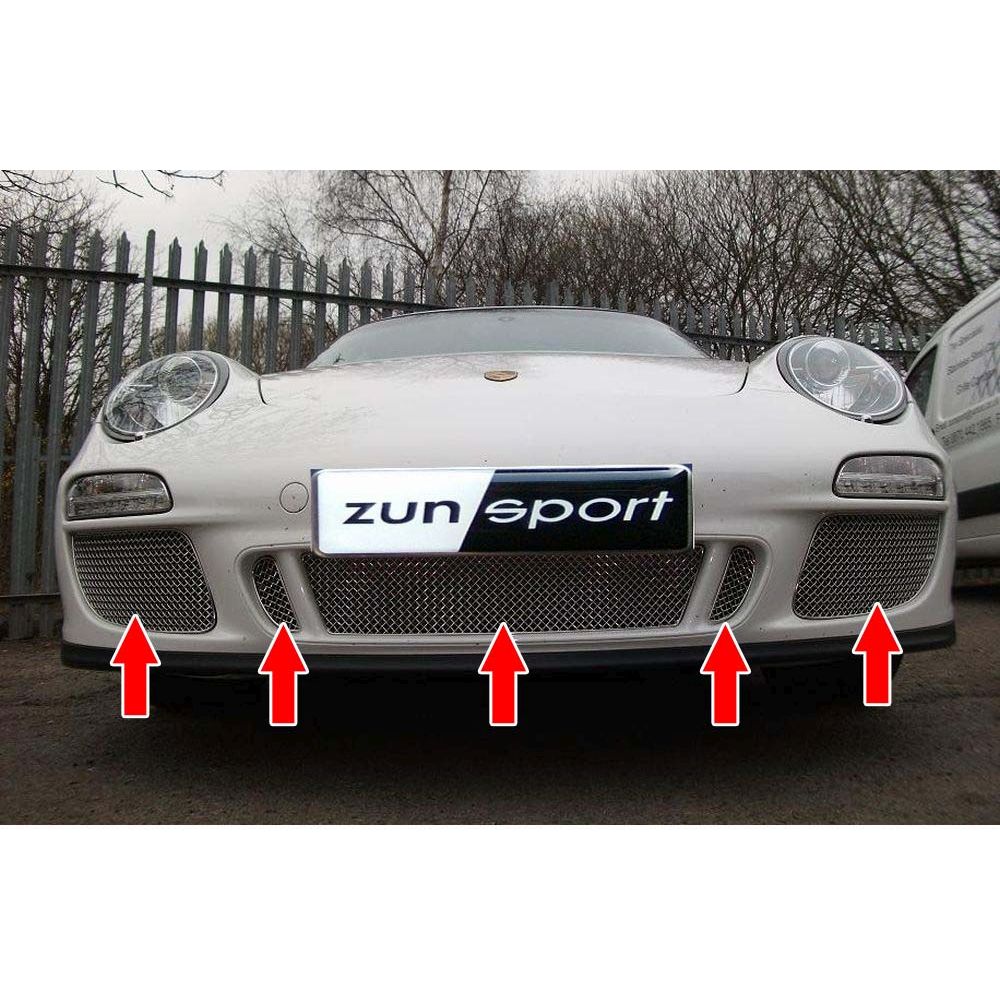 Zunsport Full Front Grille 5 Piece Set to fit Porsche Carrera 997.2