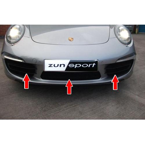 Full Front Grille 7 Piece Set Porsche Carrera 991 4S With Parking Sensors in Moulding (from 2012 to 2015)