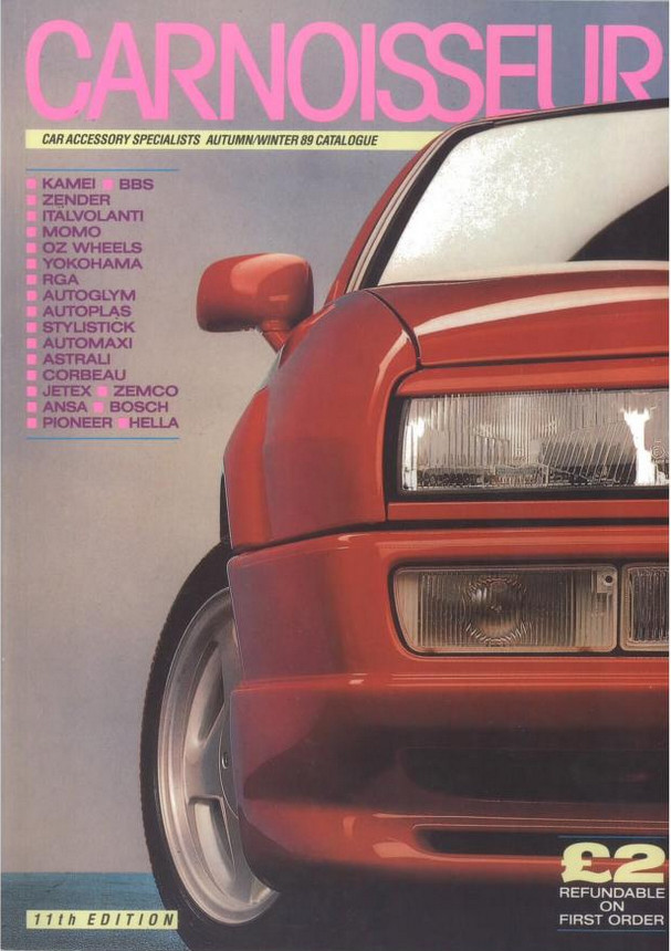 Cover of Carnoisseur catalogue from 1989