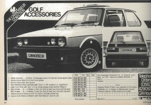 Early Golf Accessories ad from Carnoisseur Early Golf Accessories ad from Carnoisseur