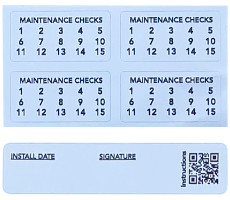 Installation and Maintenance Stickers