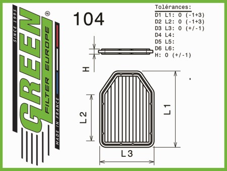 Green Air Filter Diagram #104
