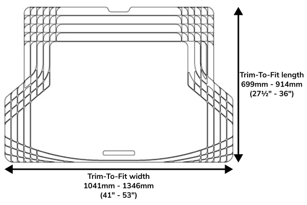 WeatherTech Trim-to-Fit Boot Mat dimensions