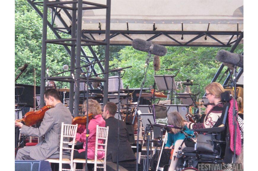 Orchestra in a field
