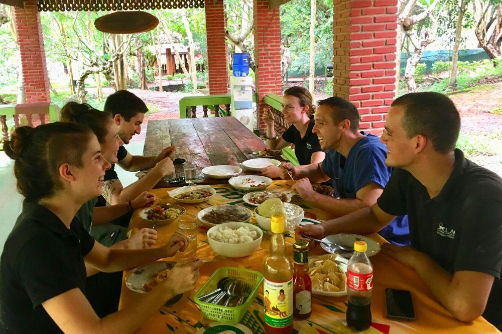 Dinner at the Laos Wildlife Sanctuary