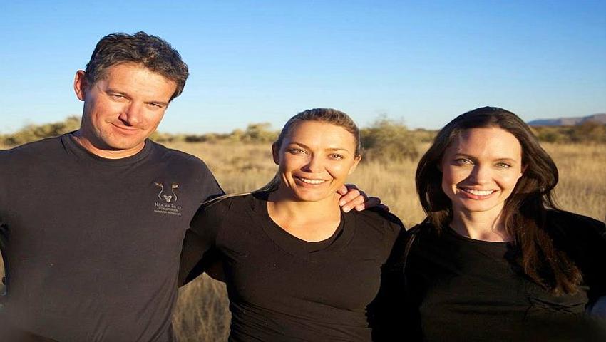 Angelina Jolie Visits Namibian Wildlife Sanctuary 