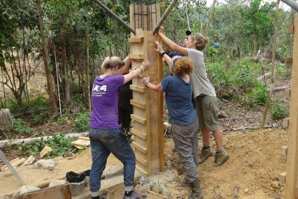 Volunteers Building an Orangutan Platform