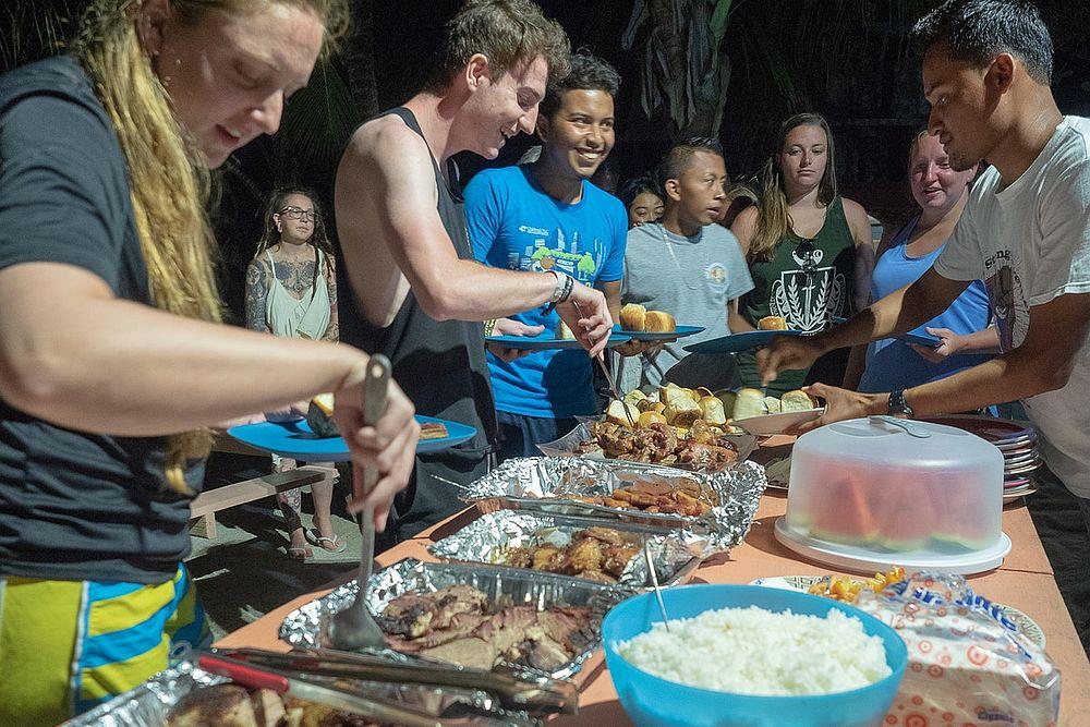 Dinner at the Belize Marine Conservation Project