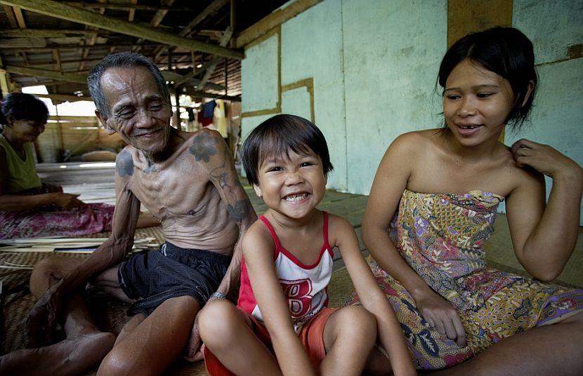 Tribe family in Borneo