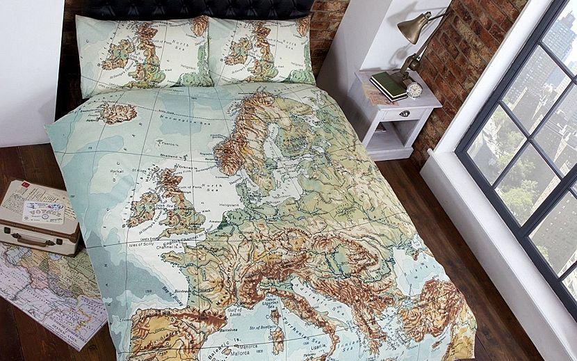 World Map Bedding